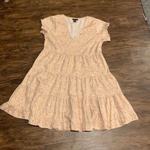 pink floral peplum dress